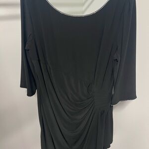 Alex Evenings Black Embellished Blouse